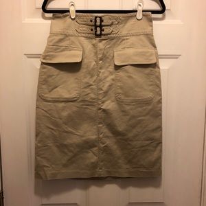 Worthington Khaki Buckle Pencil Skirt- Size 8